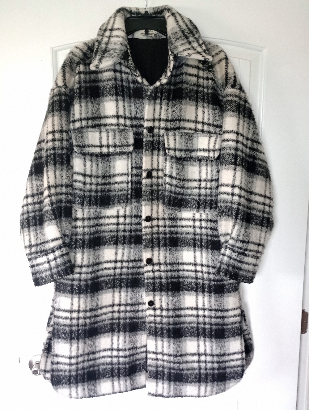 Lili Sidonio Molly Bracken Sheepskin Effect Plaid Coat